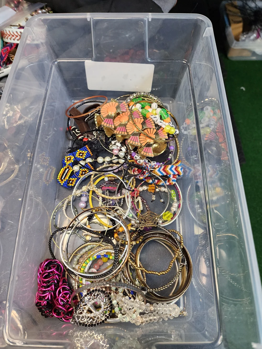 1lb Mixed Color Beaded and Metal Bracelet Set May Or May Not Have Matches